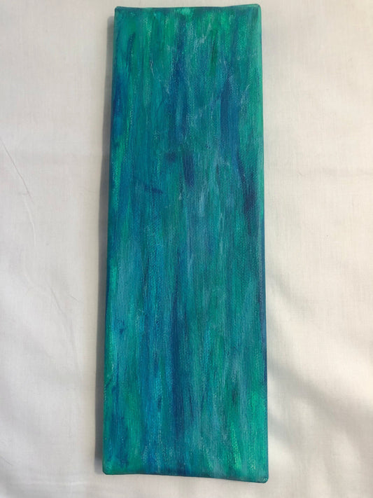 Green/blue abstract painting, acrylic painting