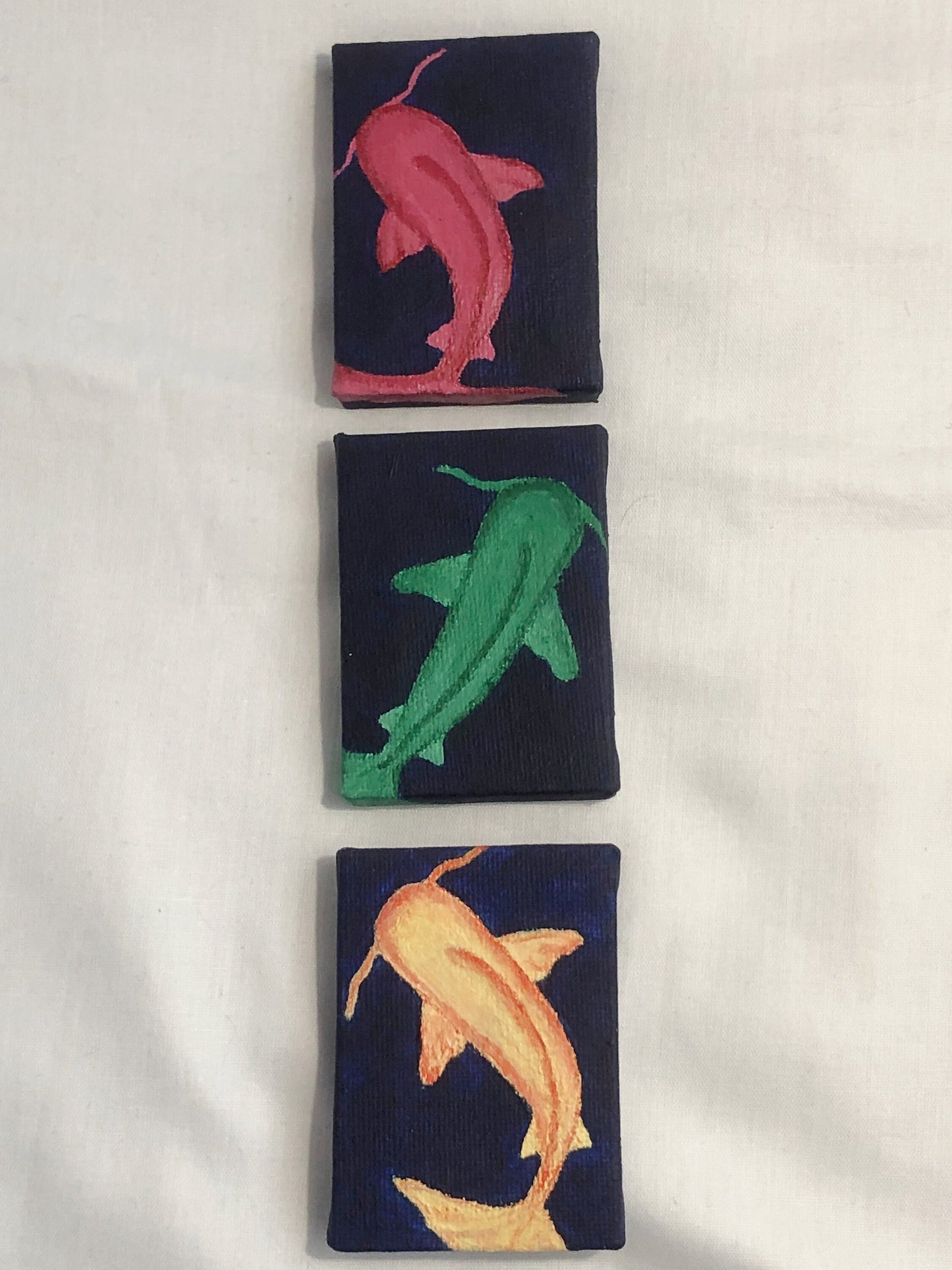 koi fish painting, small space painting