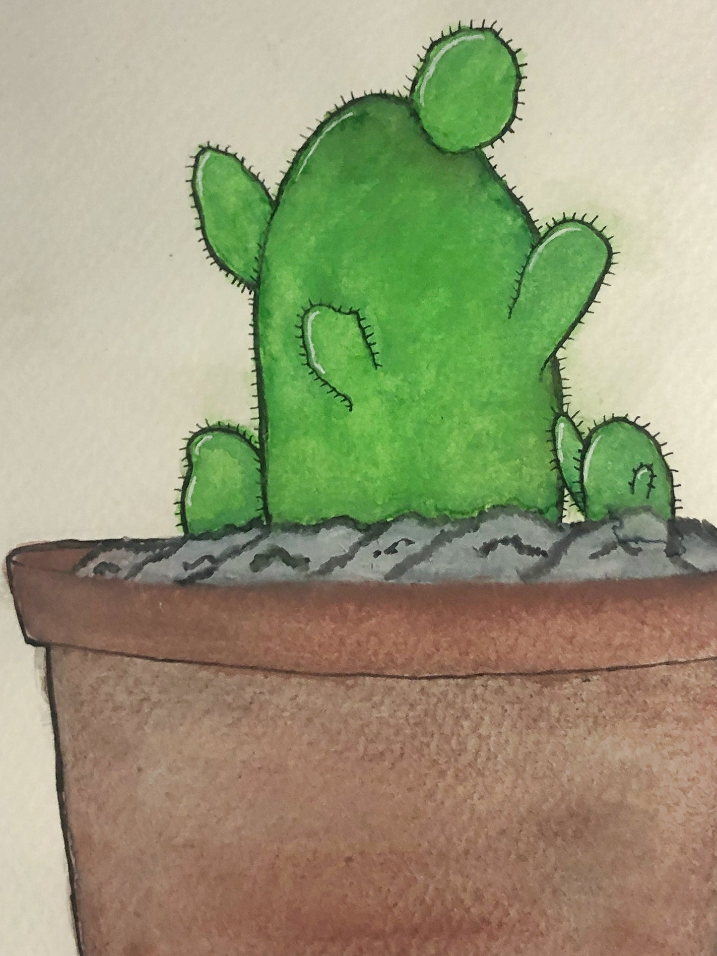 Watercolour painting, cactus painting, home decoration