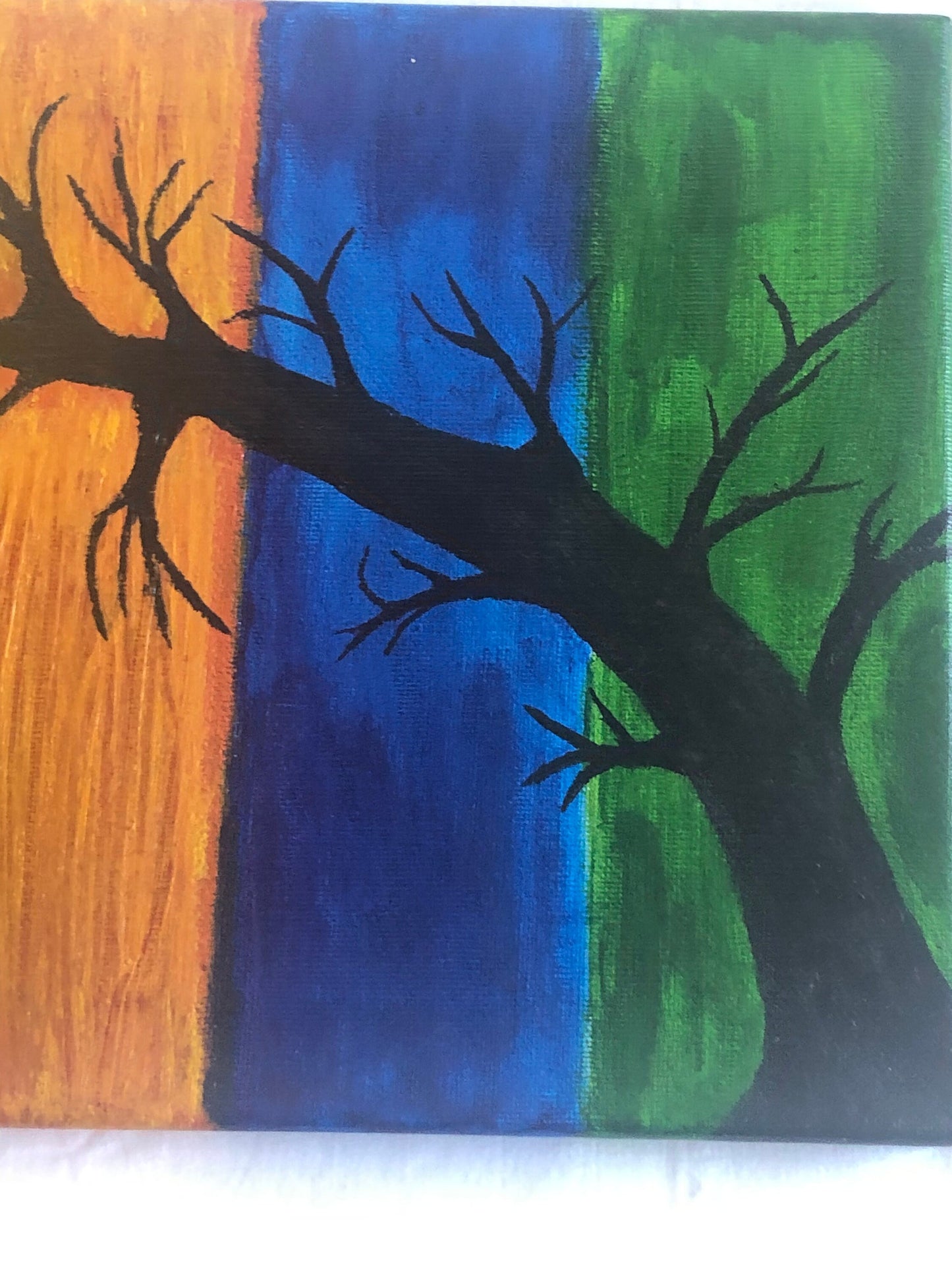 Tree painting, canvas acrylic painting, home decor