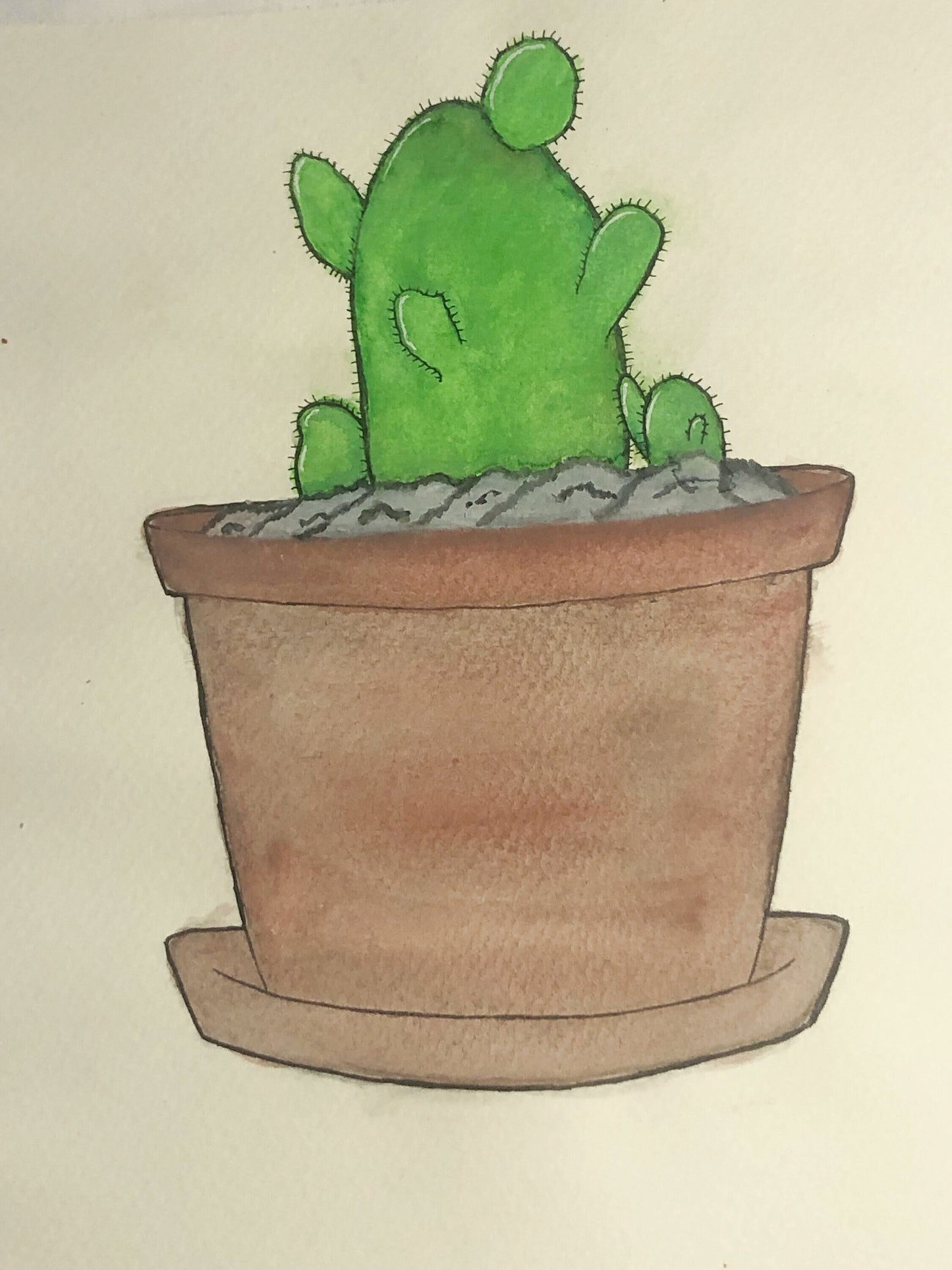 Watercolour painting, cactus painting, home decoration