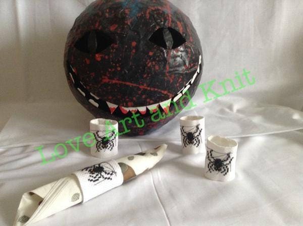 Halloween napkins rings, black spider napkin rings