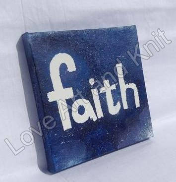 canvas acrylic painting, faith, size 15x15 cm, nursery, original painting, canvas painting, teen girl gift,