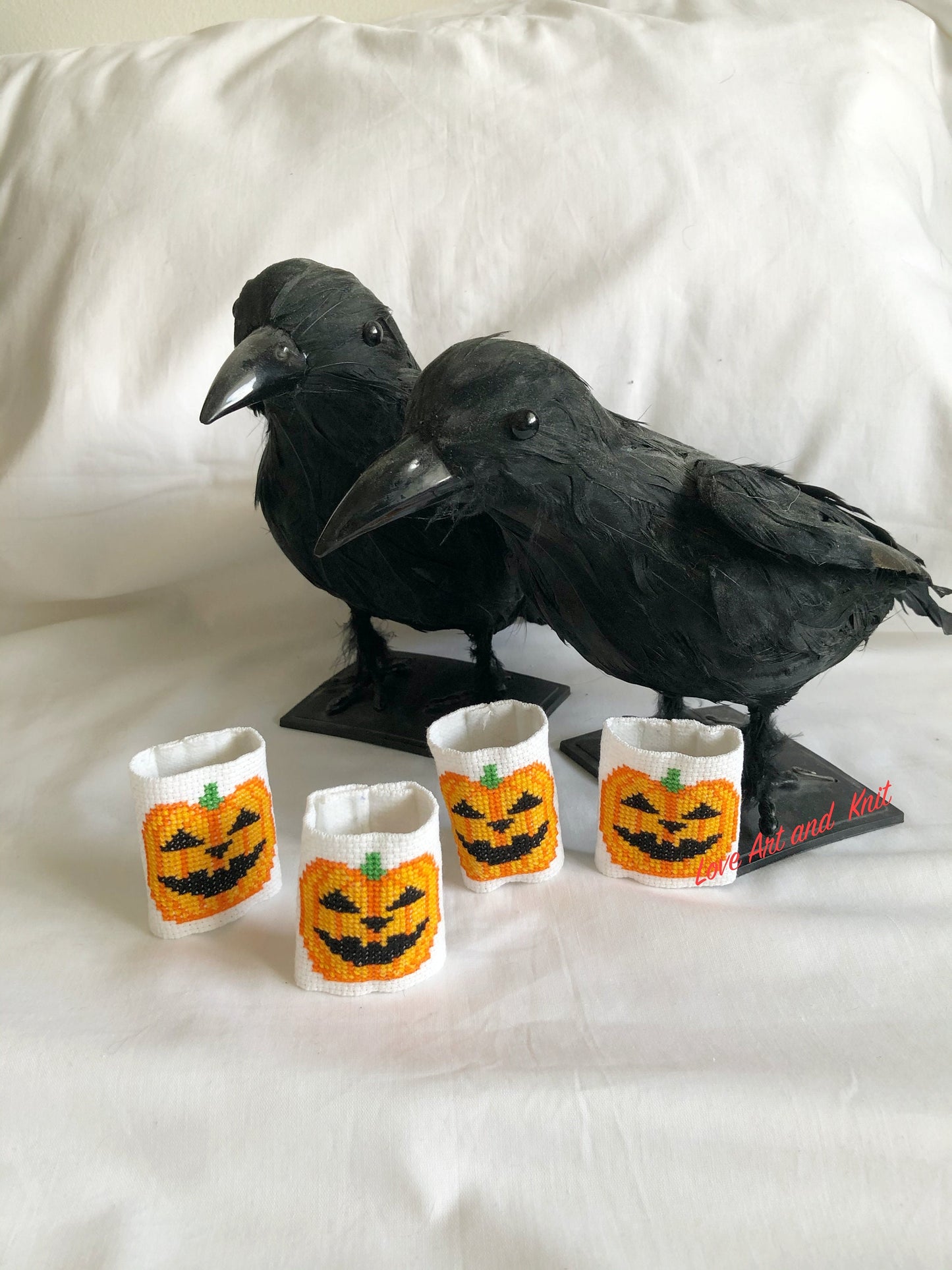 pumpkin napkins rings, halloween dinner decoration,