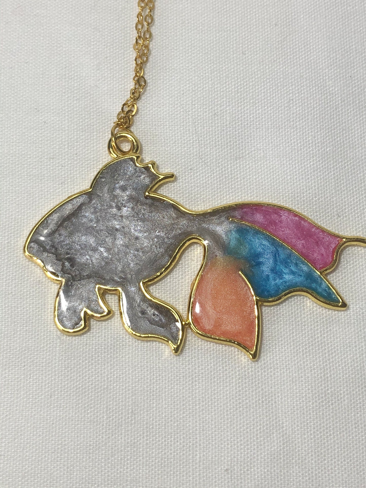 fish pendant, rainbow pendant