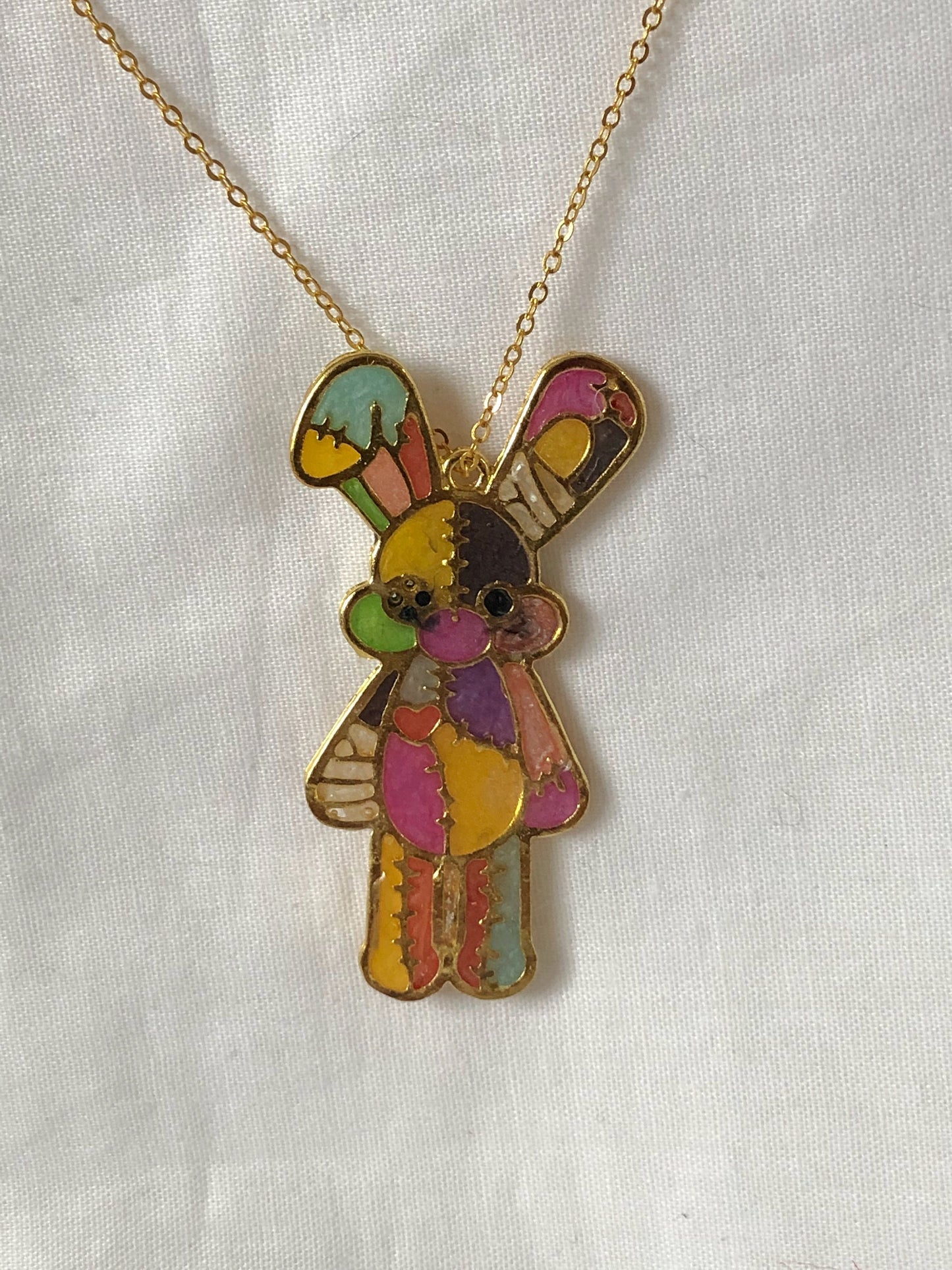 pendant, resin jewellery, bunny necklace