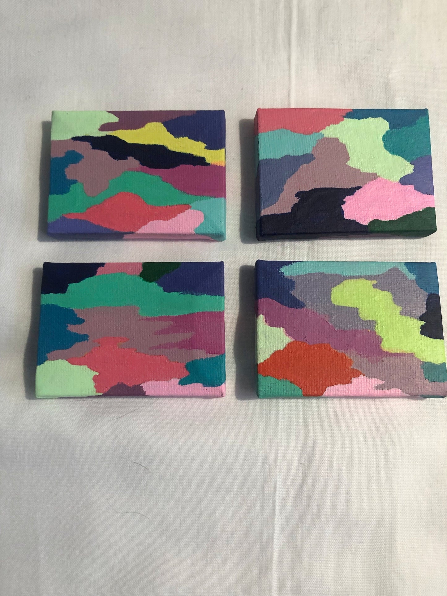 abstract painting, small space painting, original painting, acrylic painting, mini painting, painting minimalist, small painting, camouflage