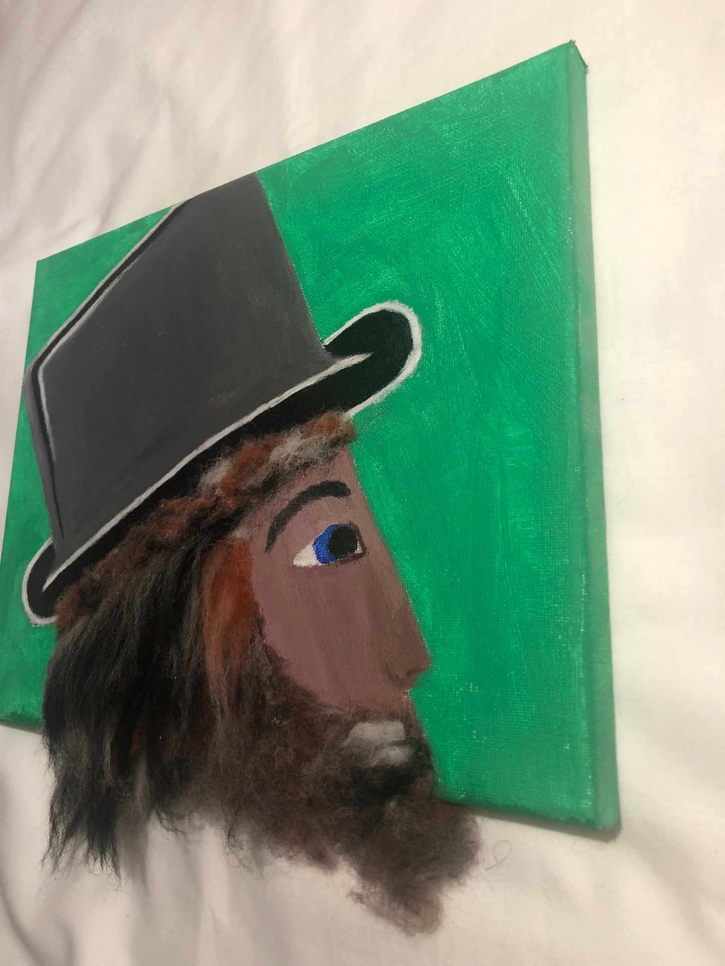 Mixed media painting, mixed media face painting, home decoration, ooak painting